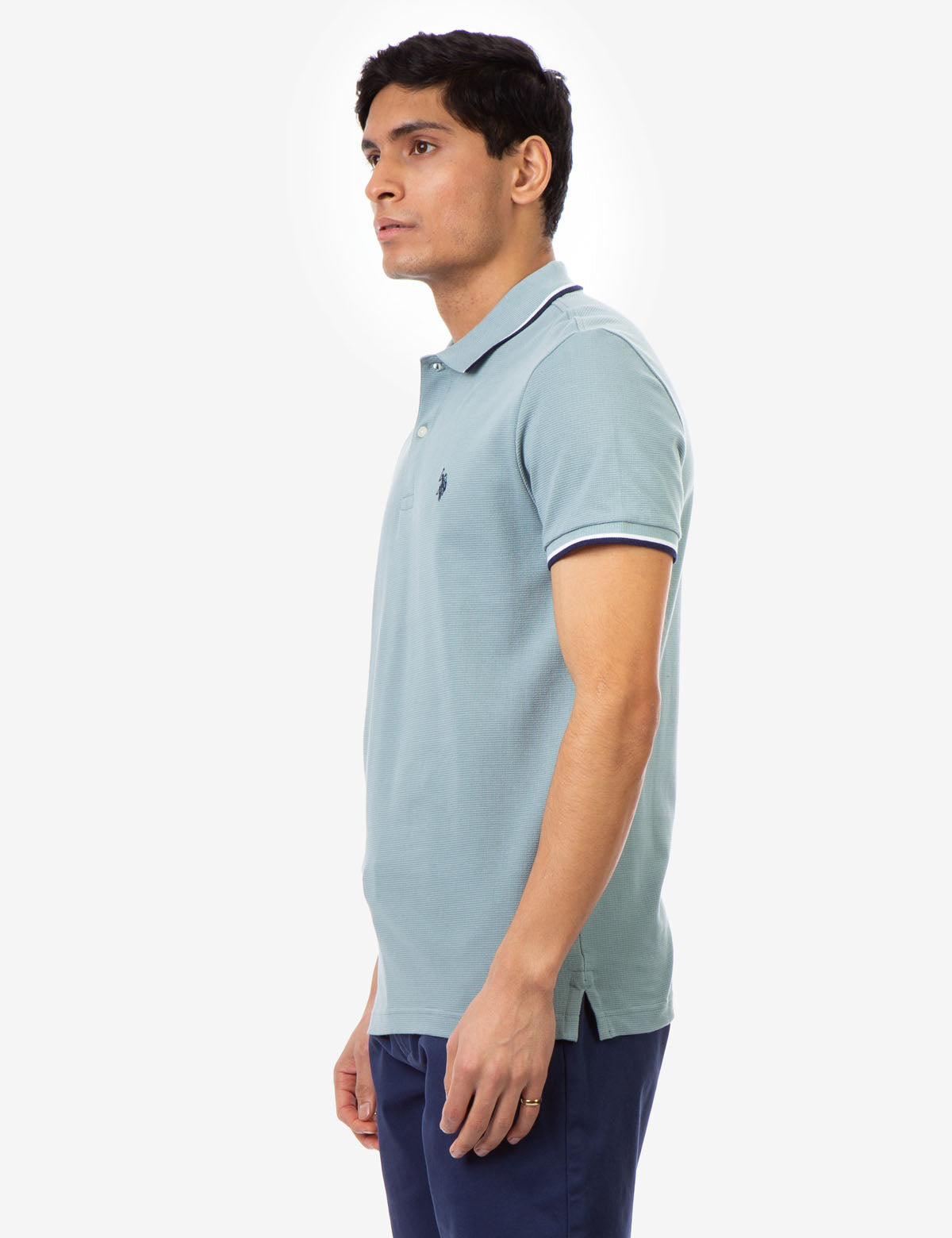 Tipped Ottoman Pique Polo Shirt with Rib Knit Cuffs | Classic Fit