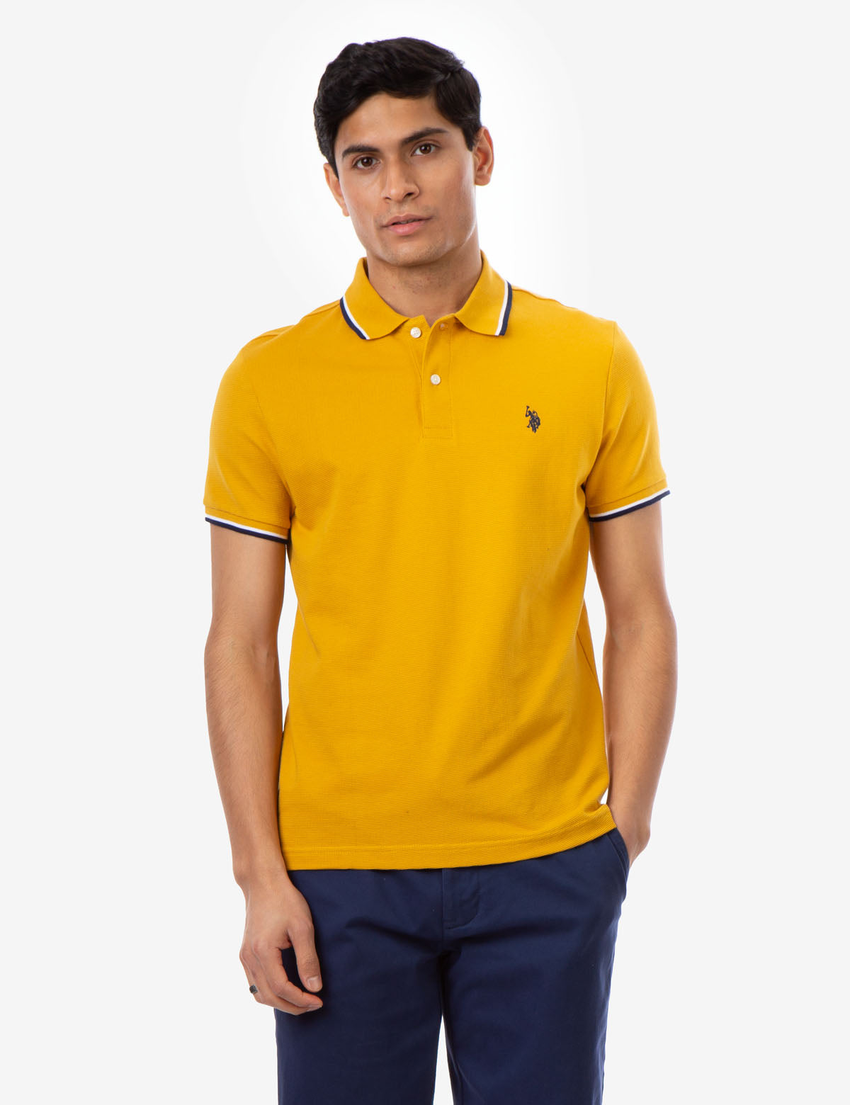 Tipped Ottoman Pique Polo Shirt with Rib Knit Cuffs | Classic Fit