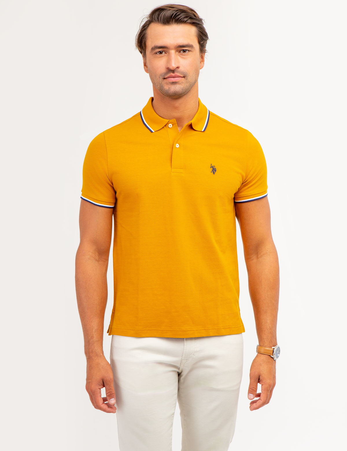 Tipped Ottoman Pique Polo Shirt with Rib Knit Cuffs | Classic Fit