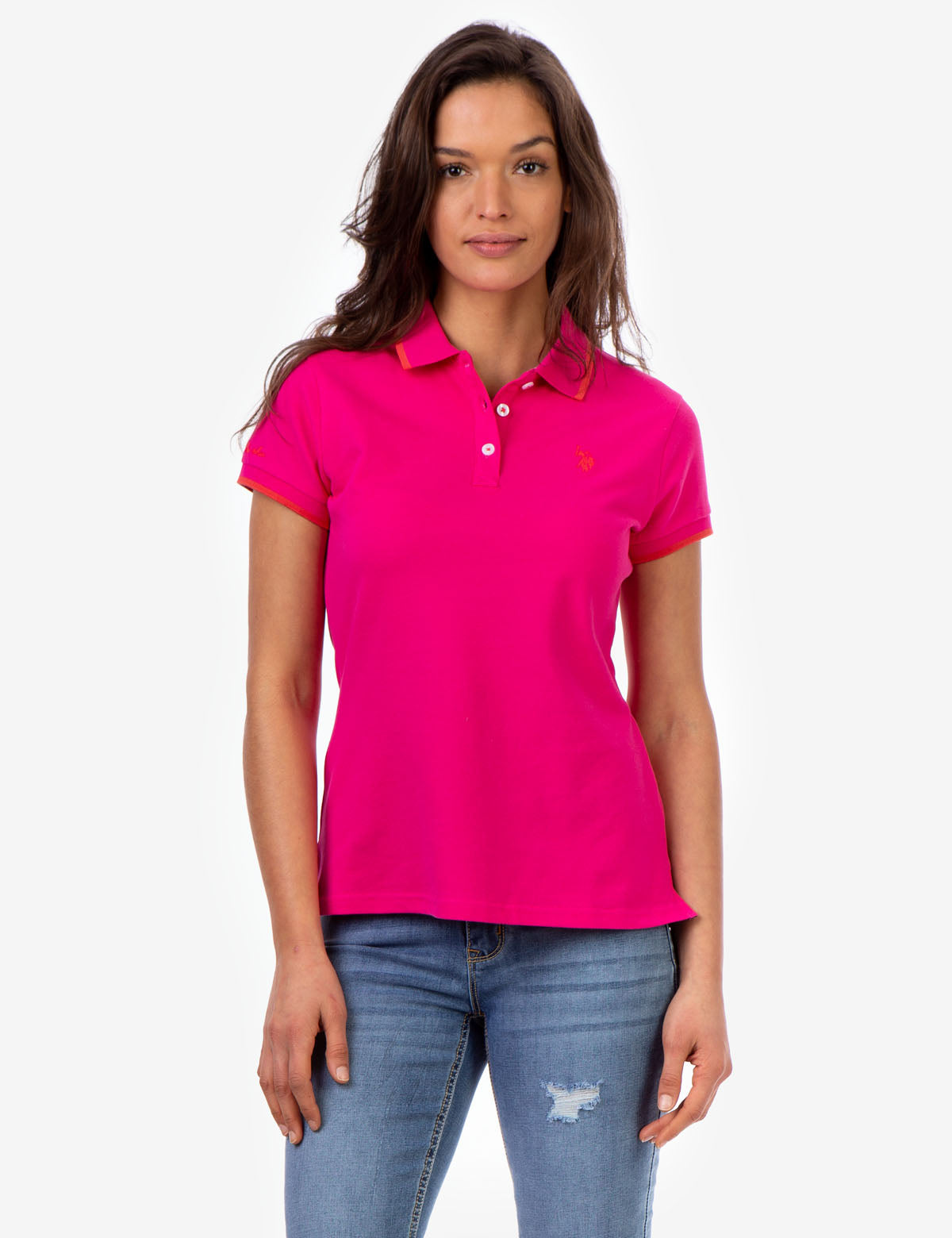 Men's Tipped Polo Shirt with Contrast Collar & Vented Hems