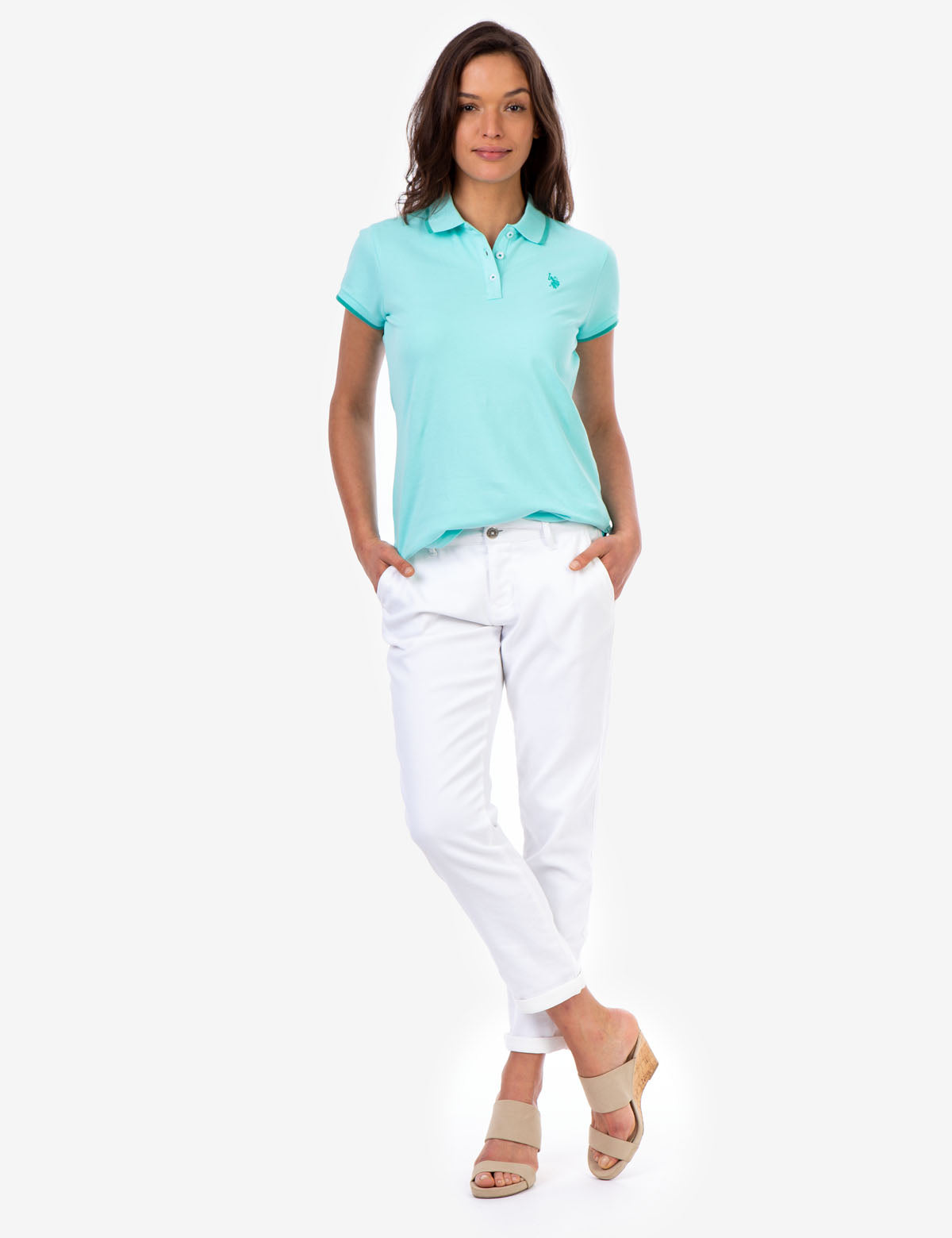 Men's Tipped Polo Shirt with Contrast Collar & Vented Hems