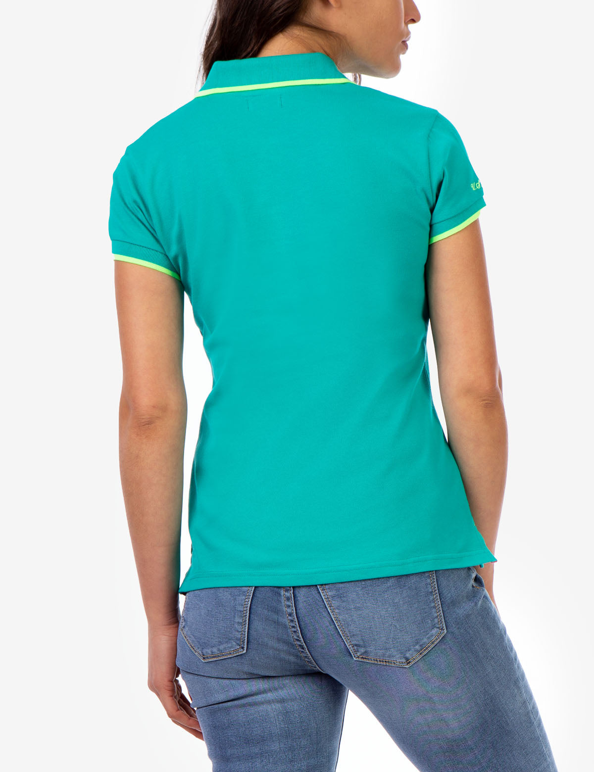 Men's Tipped Polo Shirt with Contrast Collar & Vented Hems