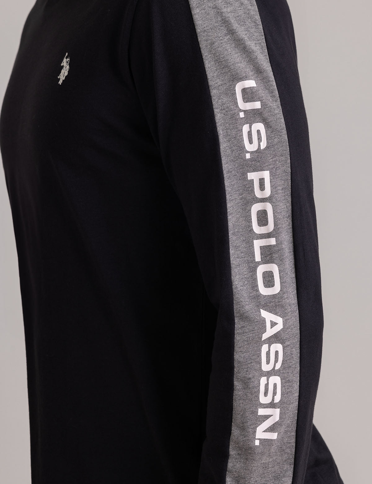 Tipped Long Sleeve T-Shirt with Wordmark Design | Comfort Fit