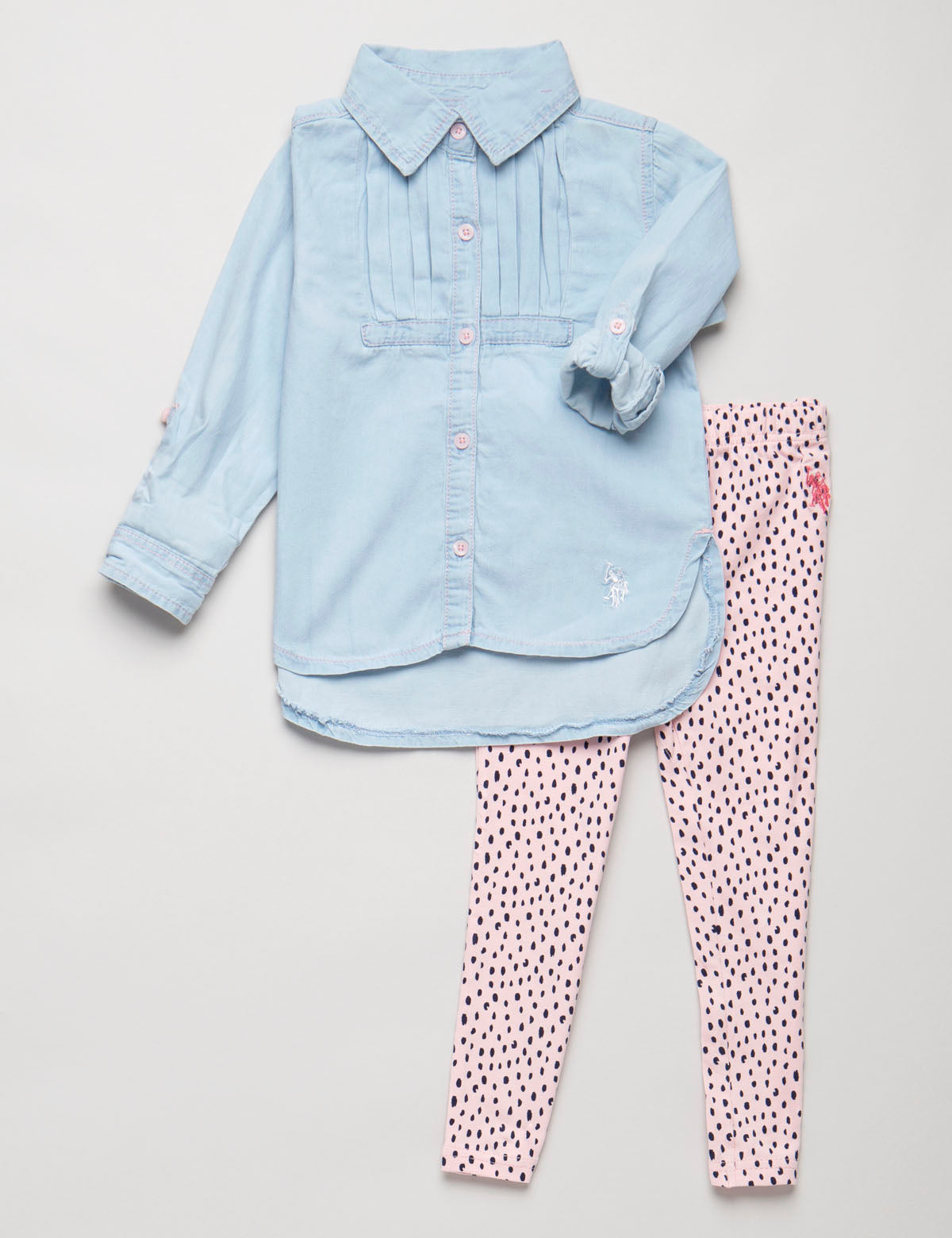 Toddler Pleated Shirt & Leggings 2-Piece Set | Casual Outfit
