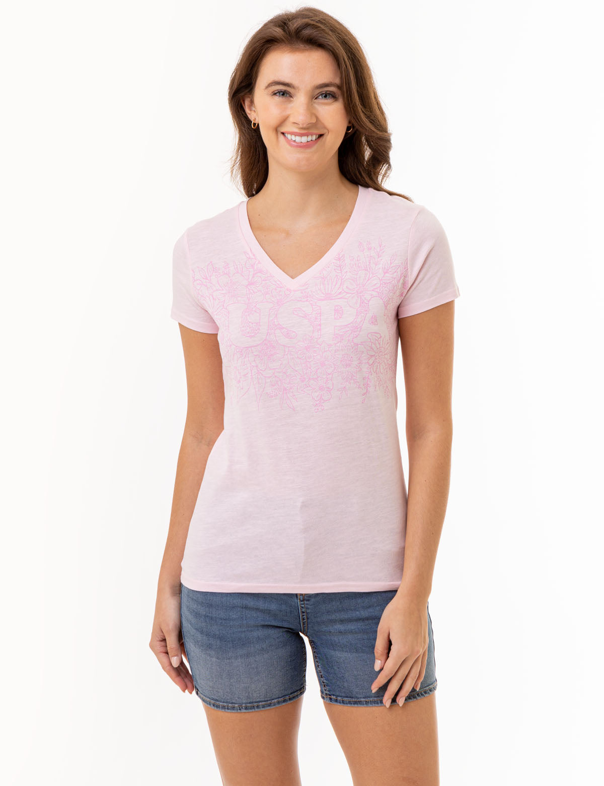 Floral V-Neck T-Shirt for Women | Tonal