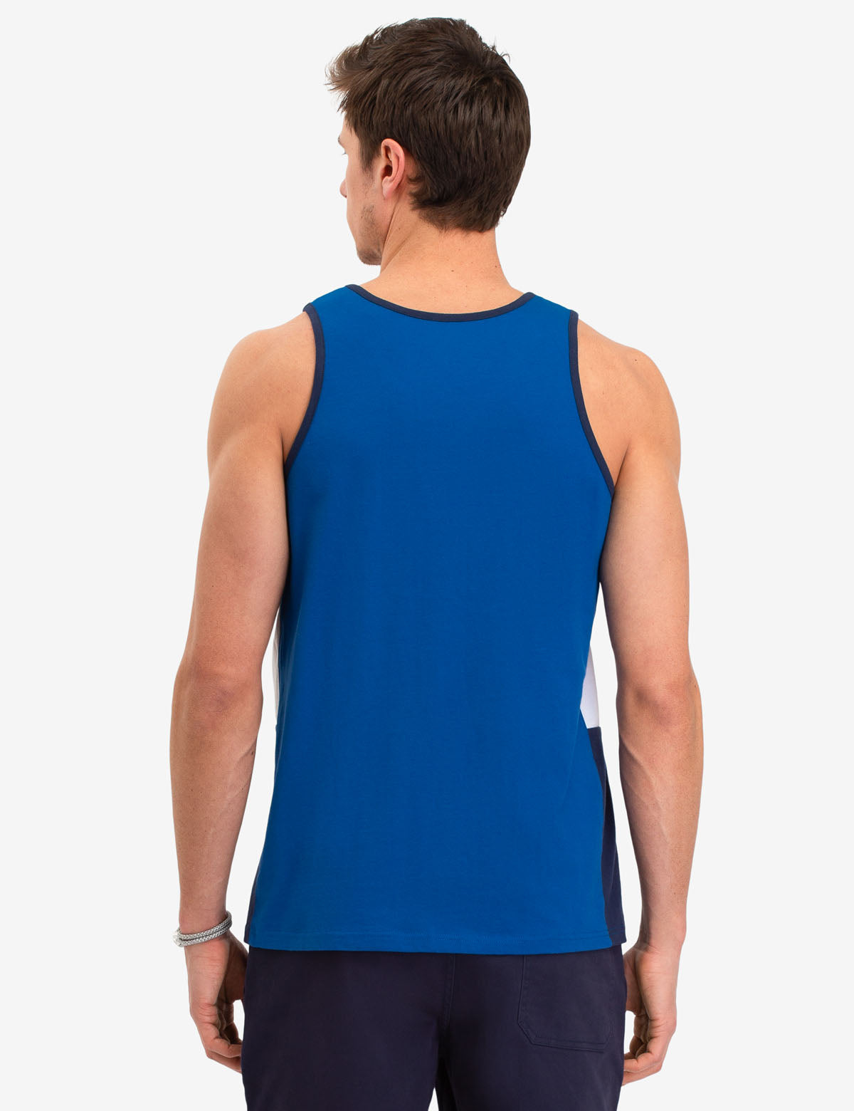 Tri-Color Wordmark Tank with Embroidered Logo & Colorblock Panels | U.S. Polo Assn.