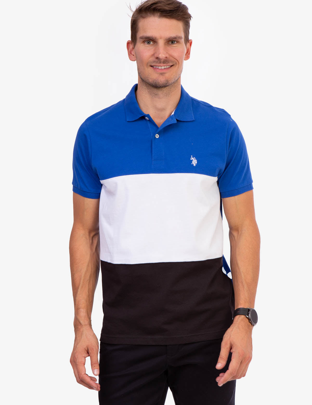 Tri Colorblock Polo Shirt | Jersey Men's Casual Wear