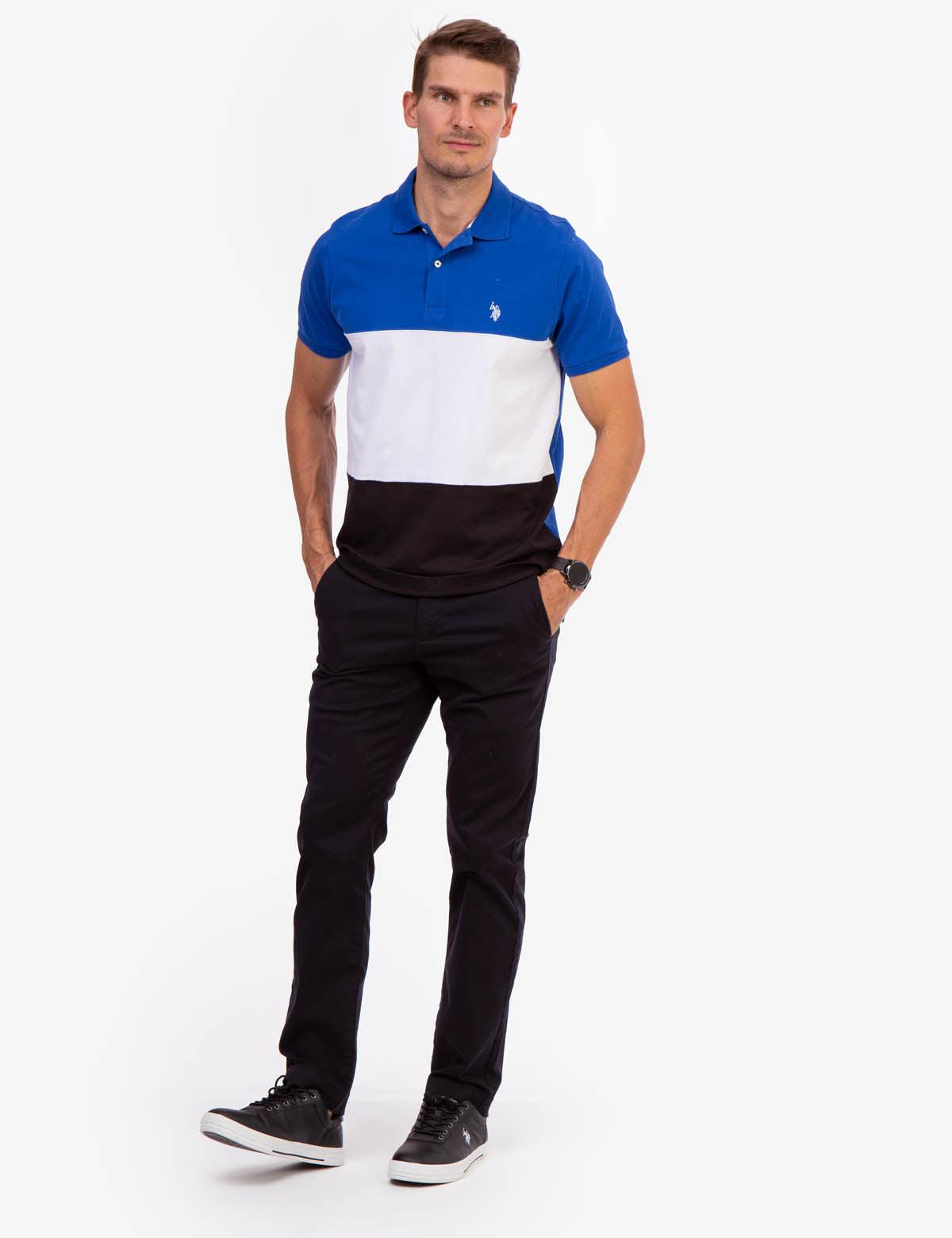 Tri Colorblock Polo Shirt | Jersey Men's Casual Wear