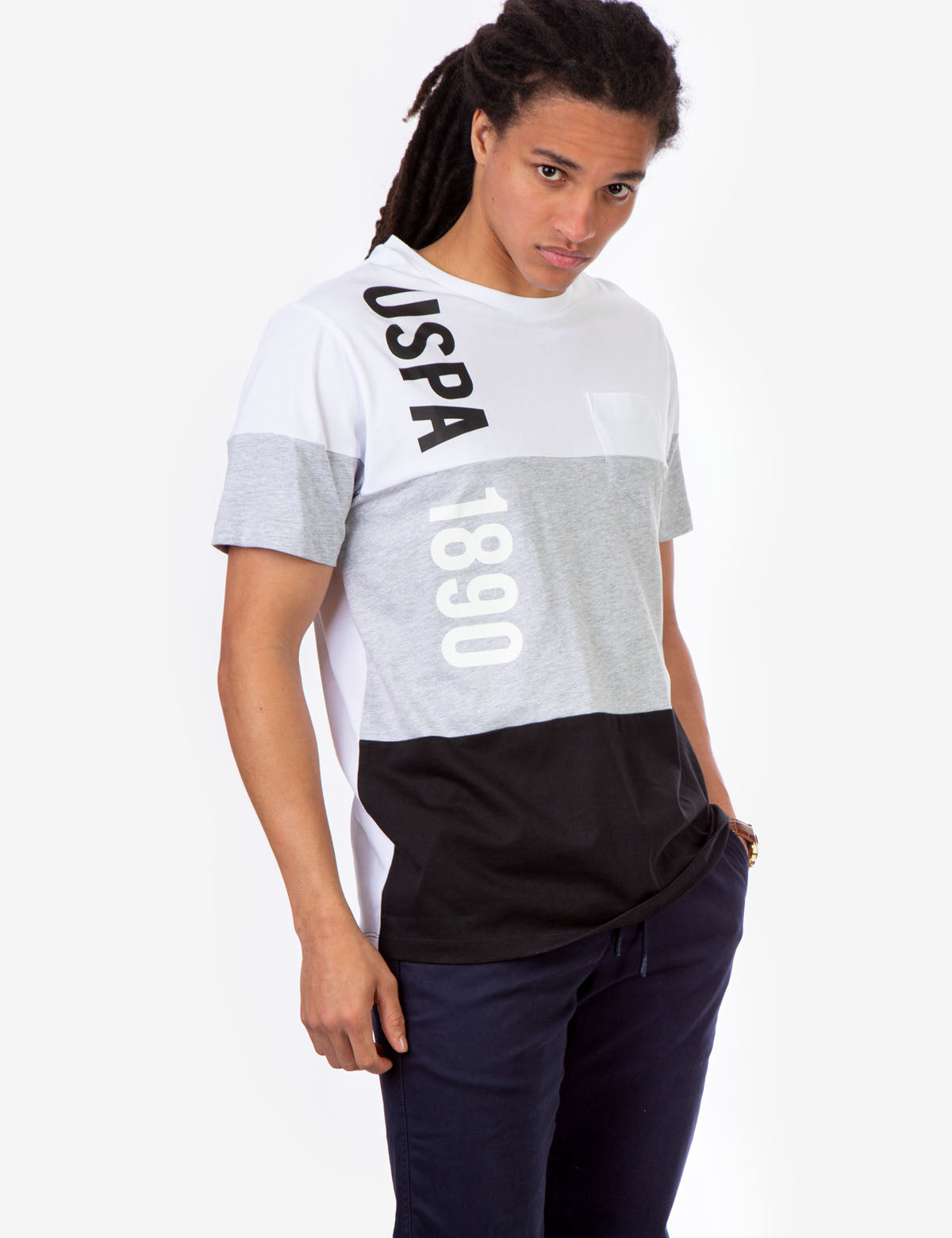 Tri Colorblock Pocket T-Shirt with Crew Neck | U.S. Polo Assn.