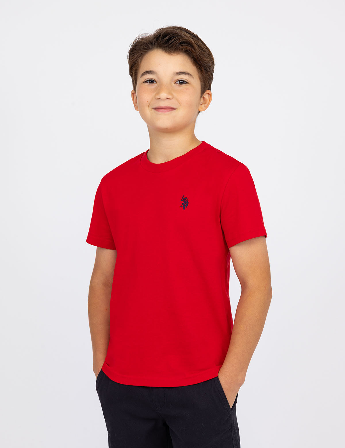 Boys' Cotton Crew Neck T-Shirt with Logo | Basic Tee