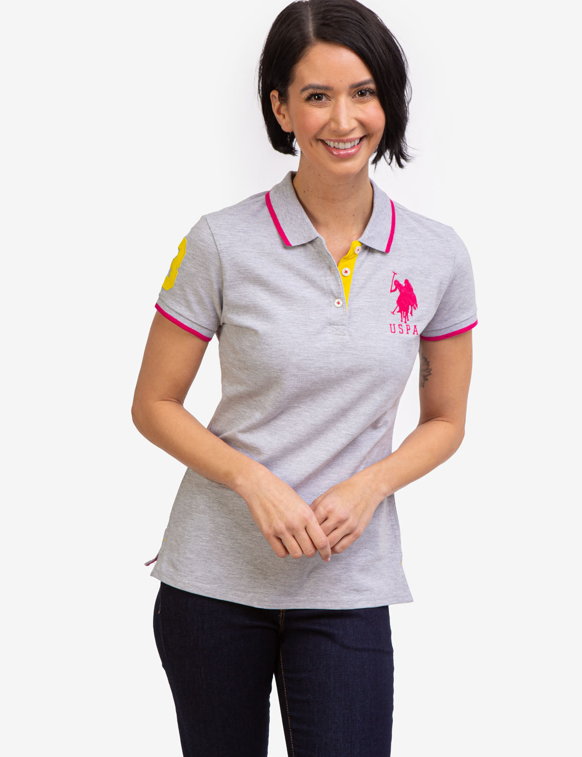 Contrast Trim Polo Shirt with Embroidered Details | Triple Crown