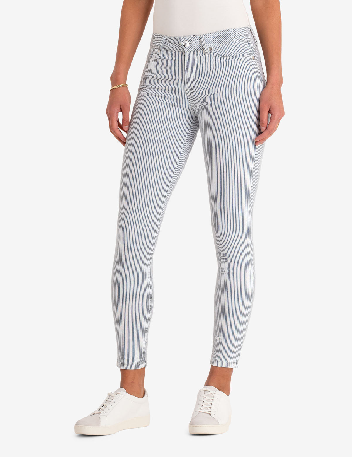Tuxedo Stripe Mid Rise Jegging with Recycled Polyester | Slimming Fit