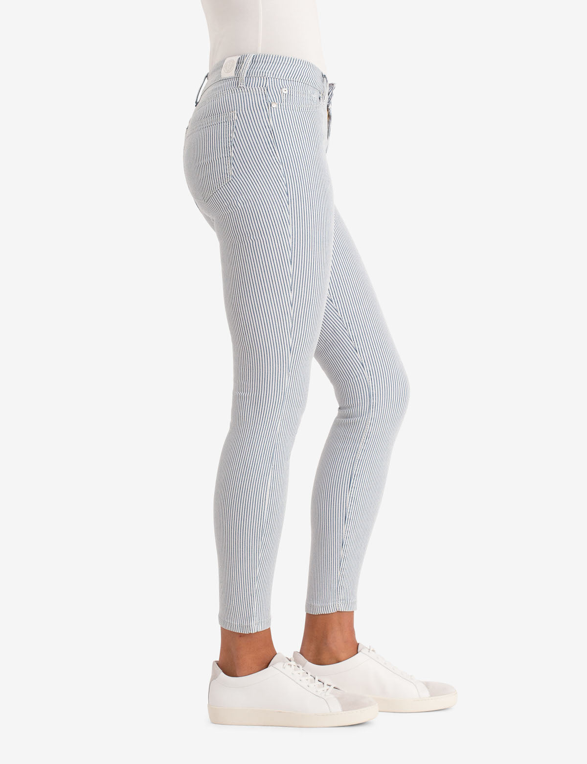 Tuxedo Stripe Mid Rise Jegging with Recycled Polyester | Slimming Fit