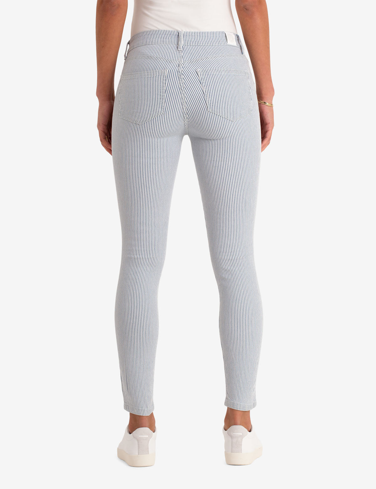Tuxedo Stripe Mid Rise Jegging with Recycled Polyester | Slimming Fit
