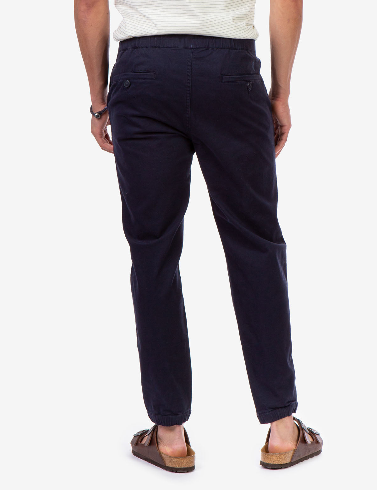 Men's Slim Fit Twill Joggers with Elastic Waist & Pockets