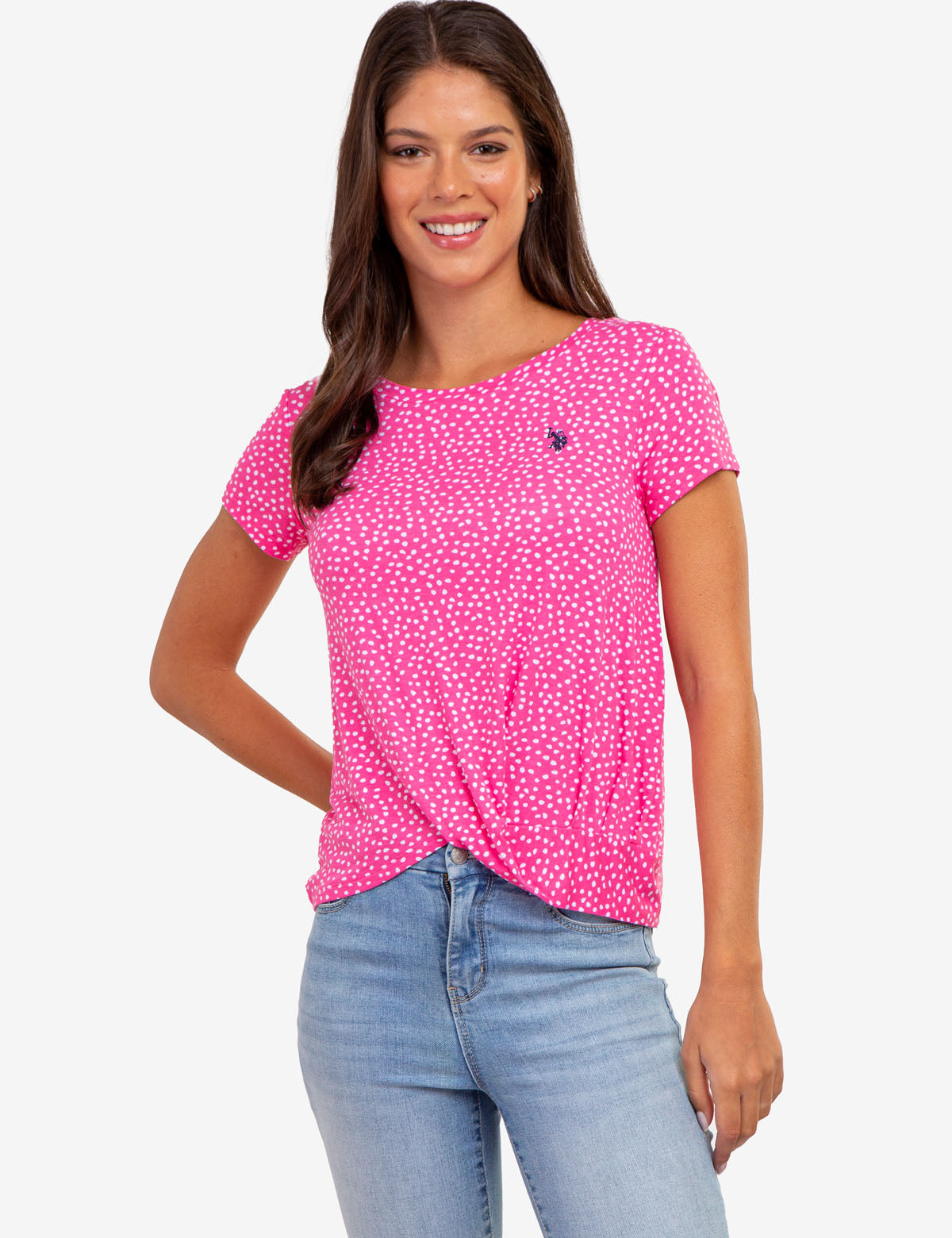 Twist Front Crew Neck T-Shirt for Women | Casual & Stylish
