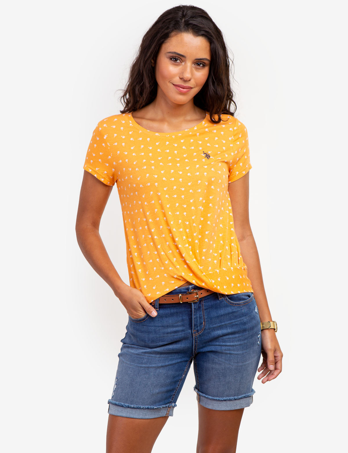 Twist Front Crew Neck T-Shirt for Women | Casual & Stylish