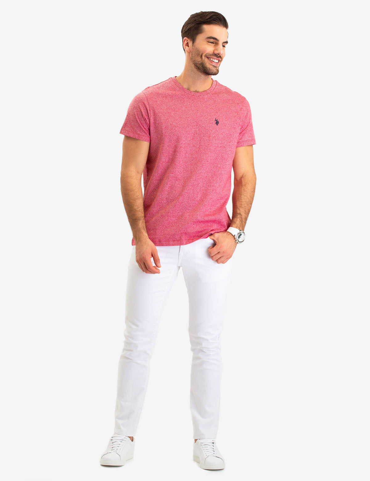Twisted Yarn Cotton Crew Neck T-Shirt | Generous Fit & Machine Washable