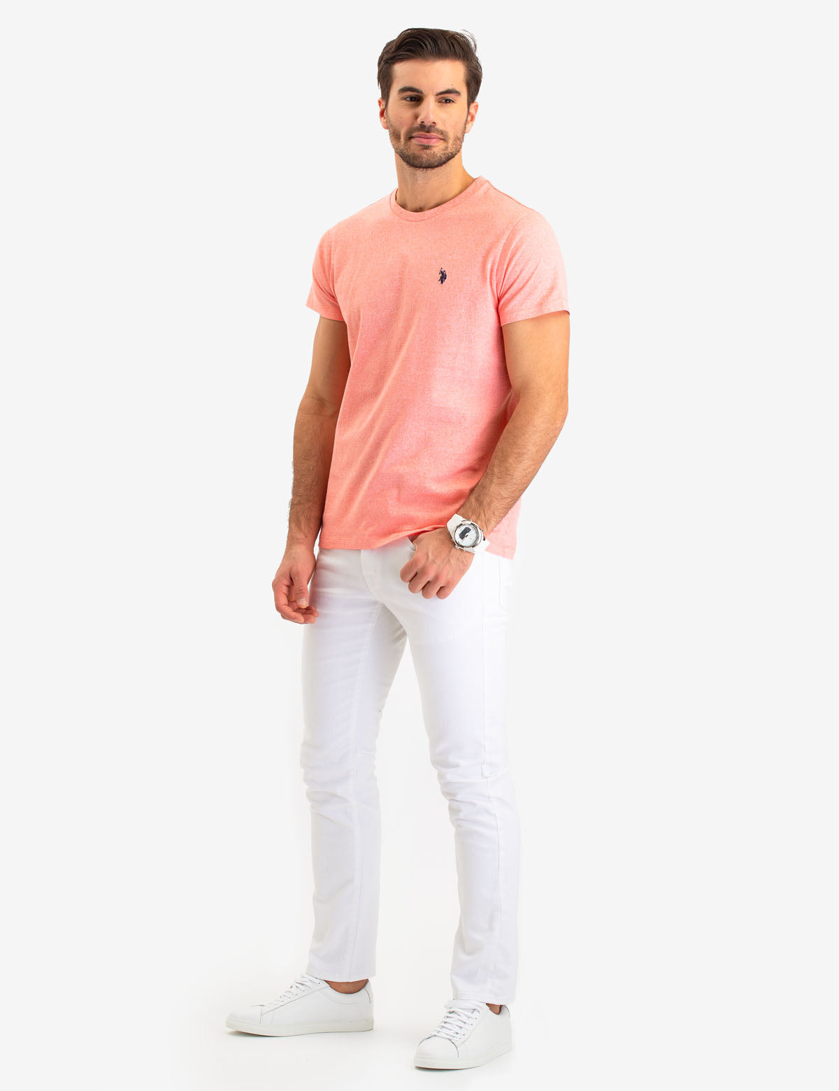 Twisted Yarn Cotton Crew Neck T-Shirt | Generous Fit & Machine Washable