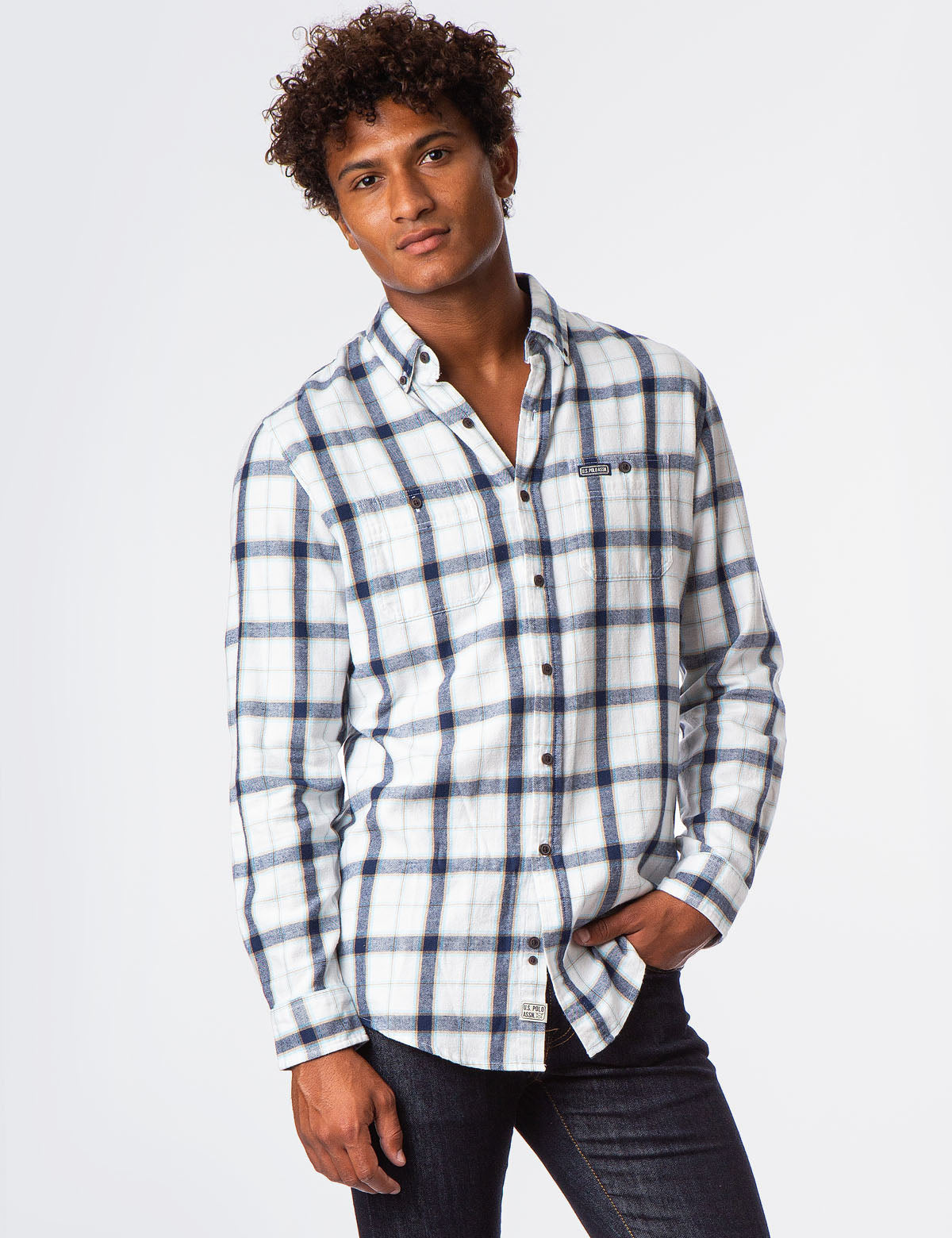 Plaid Utility Shirt with Two Pockets & Button Front | USPA