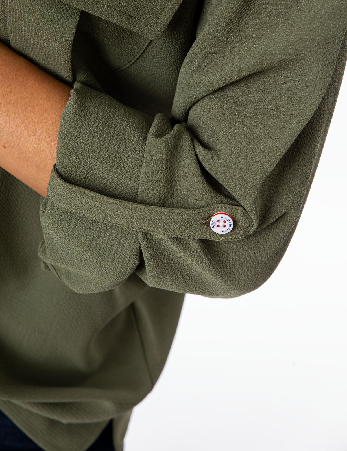 Solid Utility Shirt with Two Pockets & V-Neck | Lightweight Long Sleeve