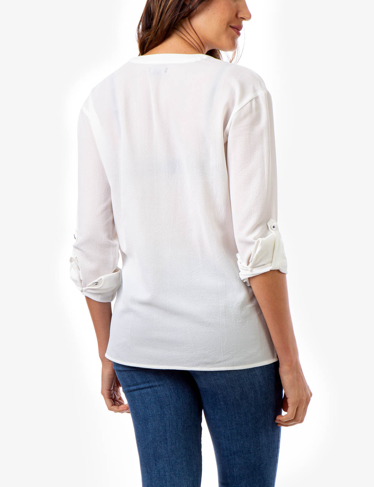 Solid Utility Shirt with Two Pockets & V-Neck | Lightweight Long Sleeve