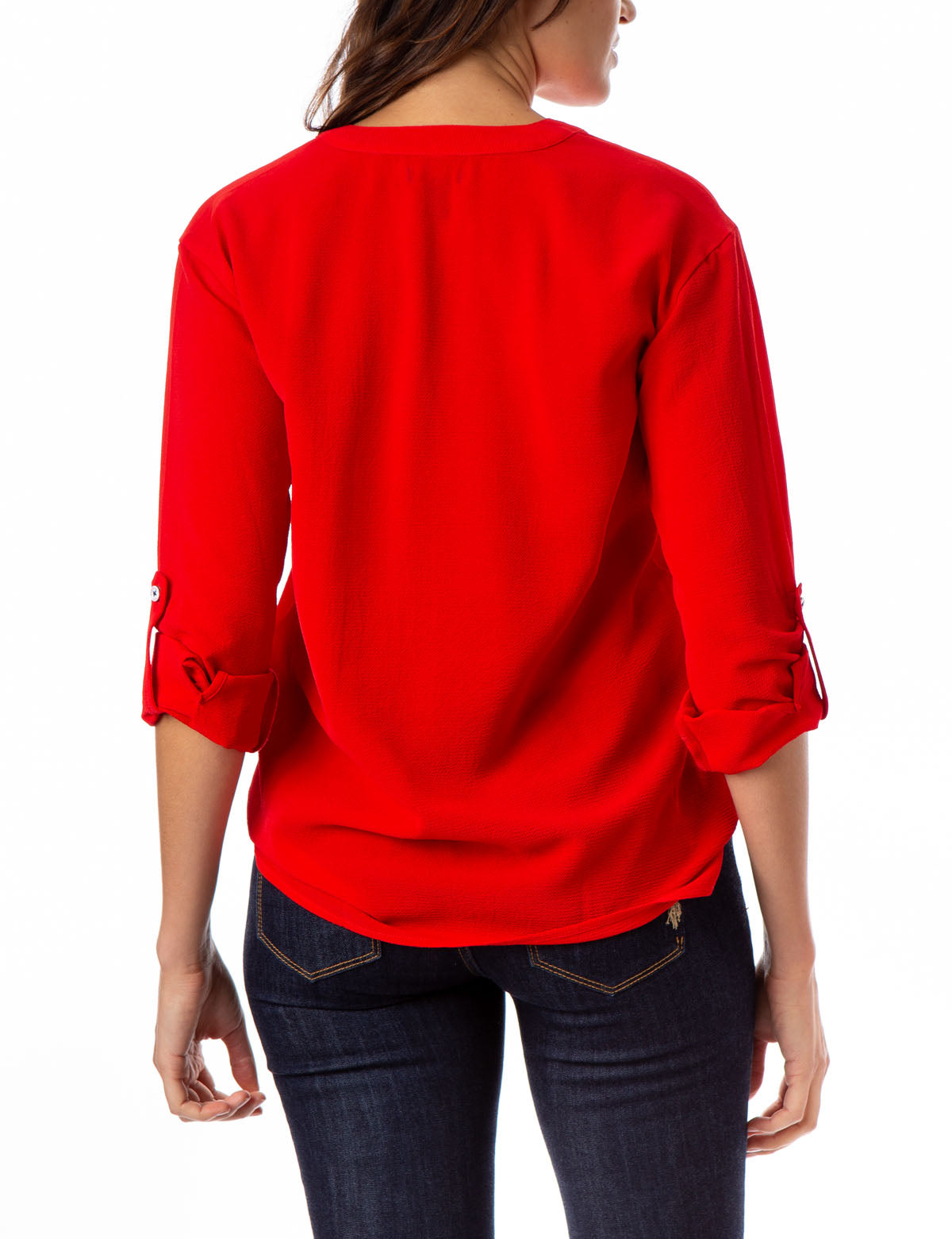 Solid Utility Shirt with Two Pockets & V-Neck | Lightweight Long Sleeve