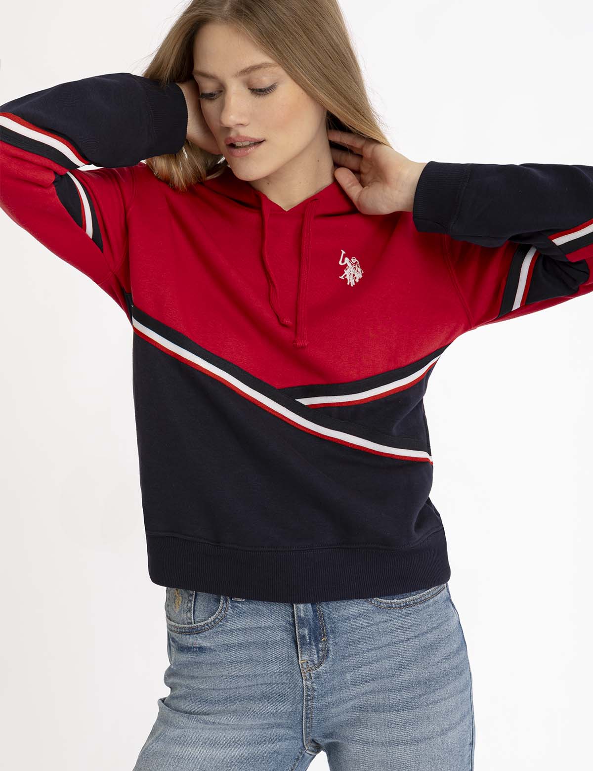 Two-Tone Striped Tape Hoodie | Signature Streetwear Style
