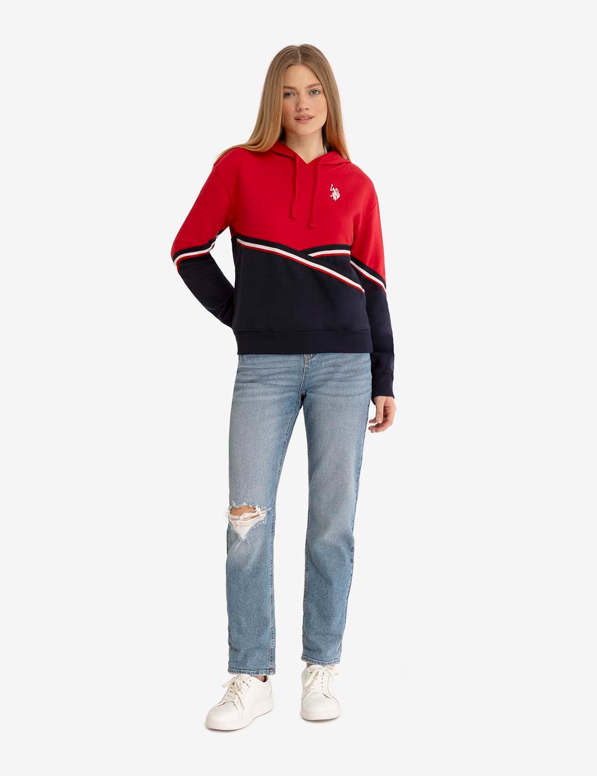Two-Tone Striped Tape Hoodie | Signature Streetwear Style