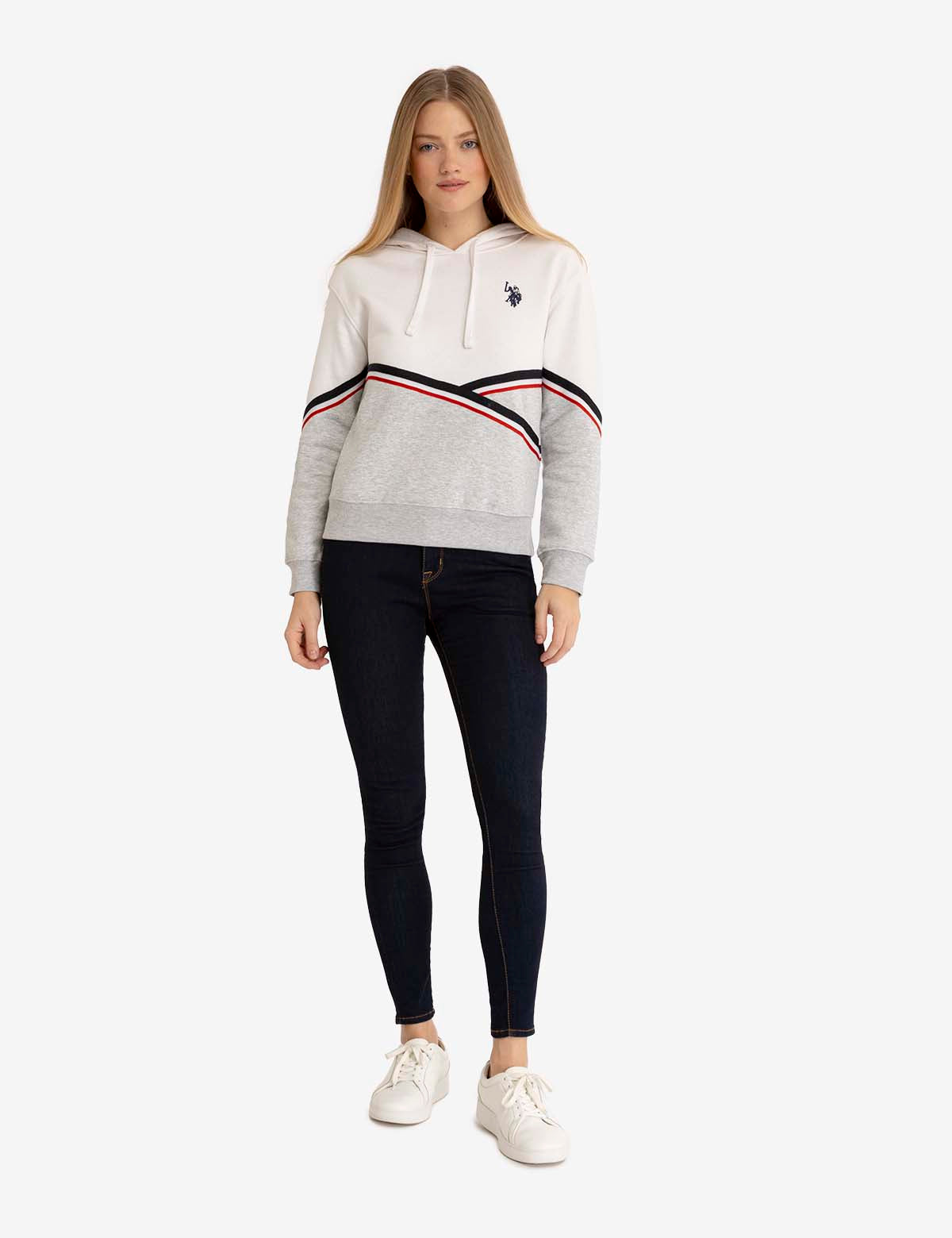 Two-Tone Striped Tape Hoodie | Signature Streetwear Style