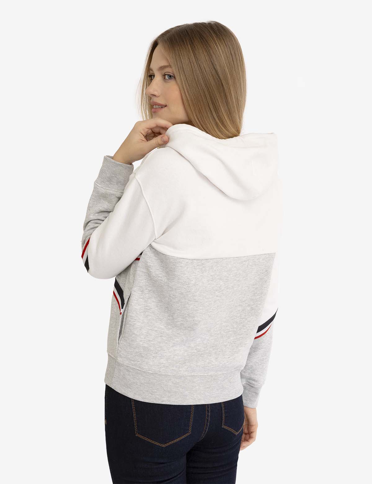 Two-Tone Striped Tape Hoodie | Signature Streetwear Style