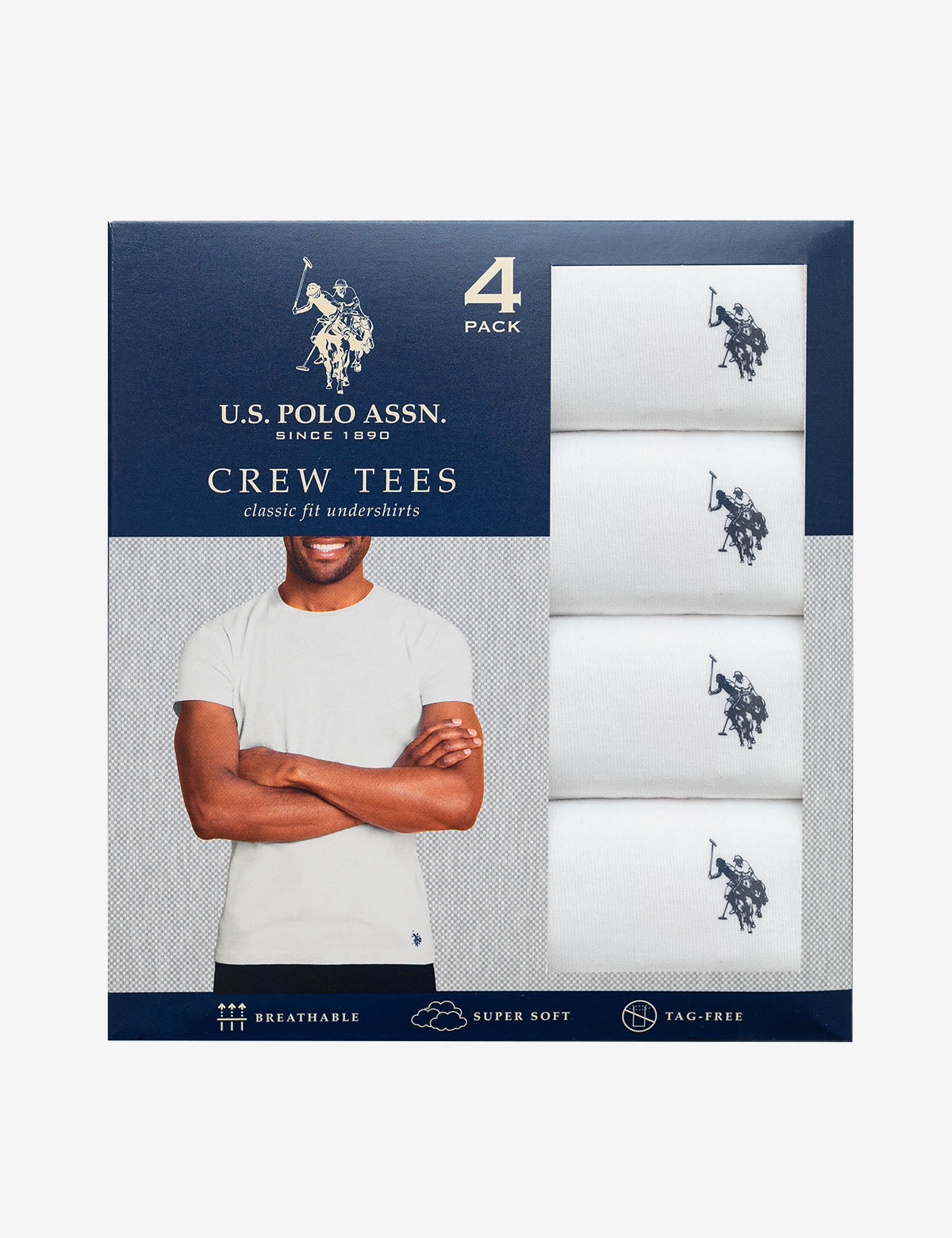 4 Pack Crew Neck T-Shirts for Men | Soft Cotton Essentials