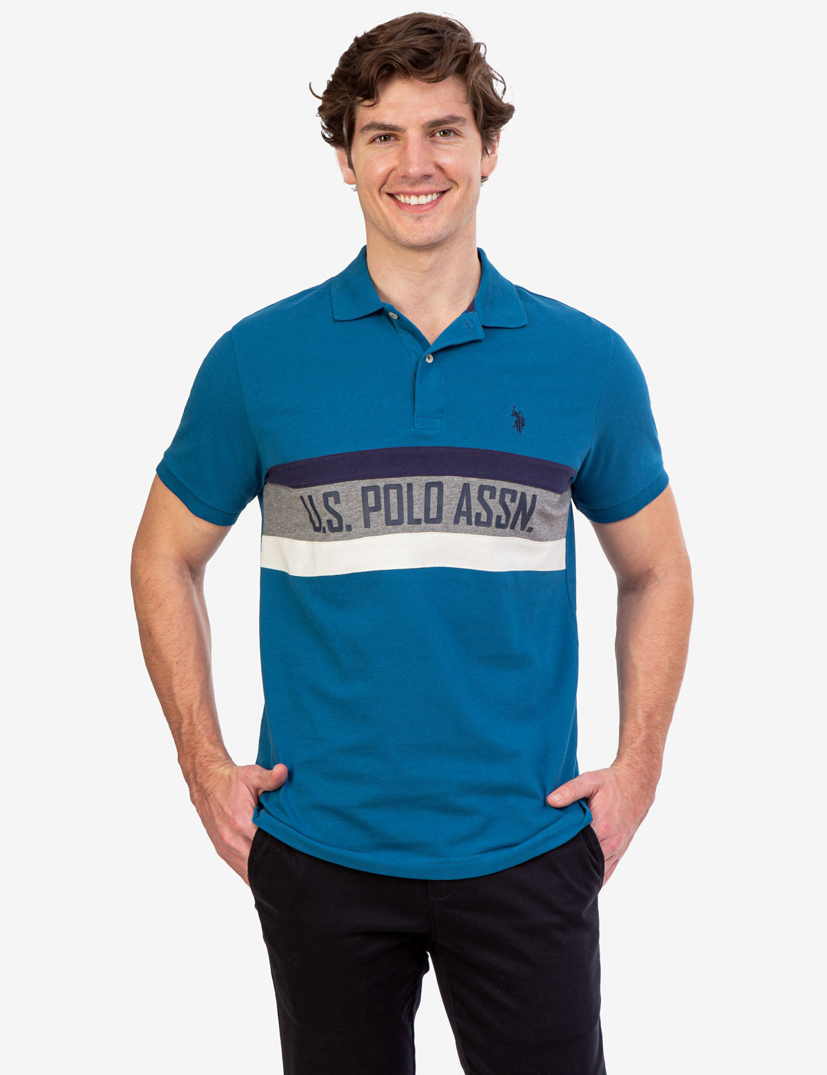 Colorblock Polo Shirt with Rib Knit Cuffs | U.S. Polo Assn.