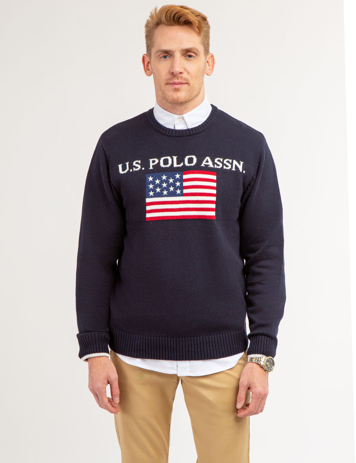 Flag Crew Neck Sweater for Men | U.S. Polo Assn.