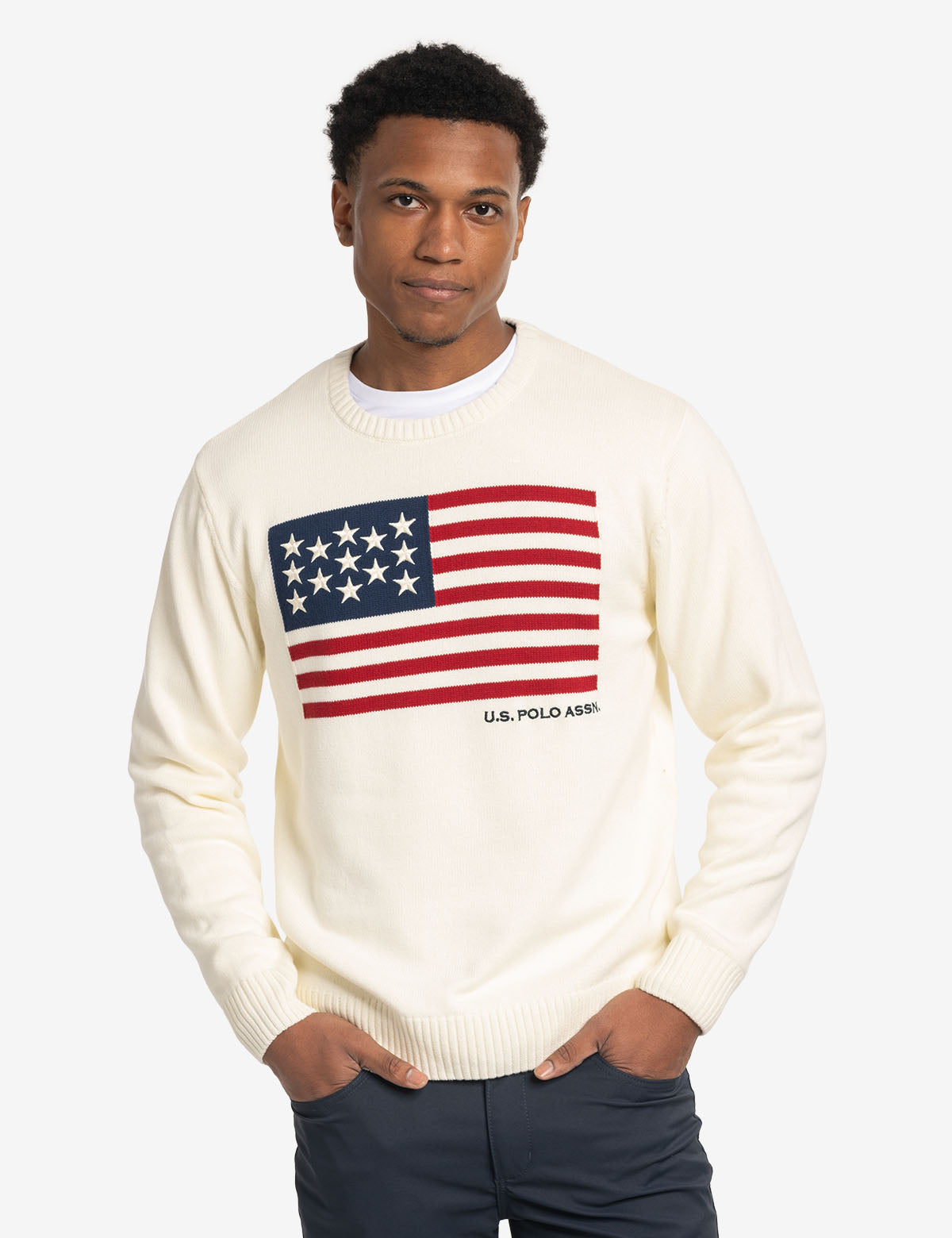 Flag Crew Neck Sweater for Men | U.S. Polo Assn.