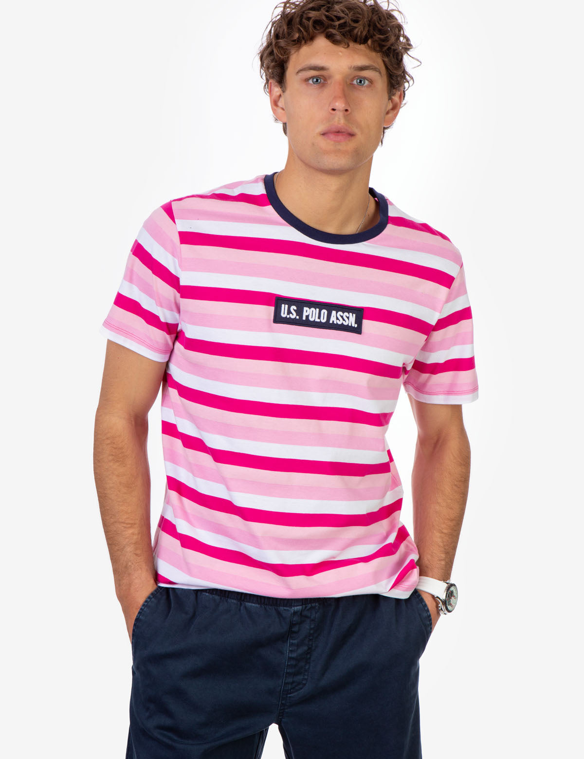 Men's Multi Stripe Crew Neck T-Shirt | U.S. Polo Assn.