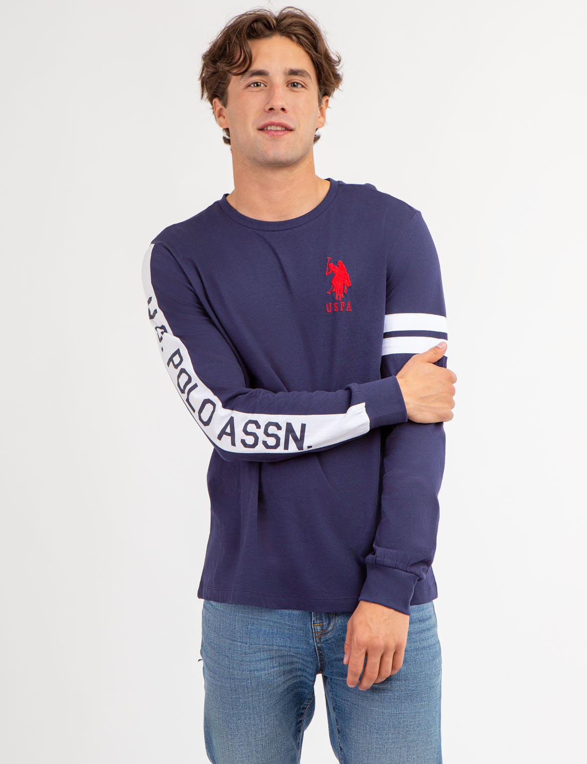 Long Sleeve T-Shirt with Pieced Design | U.S. Polo Assn.