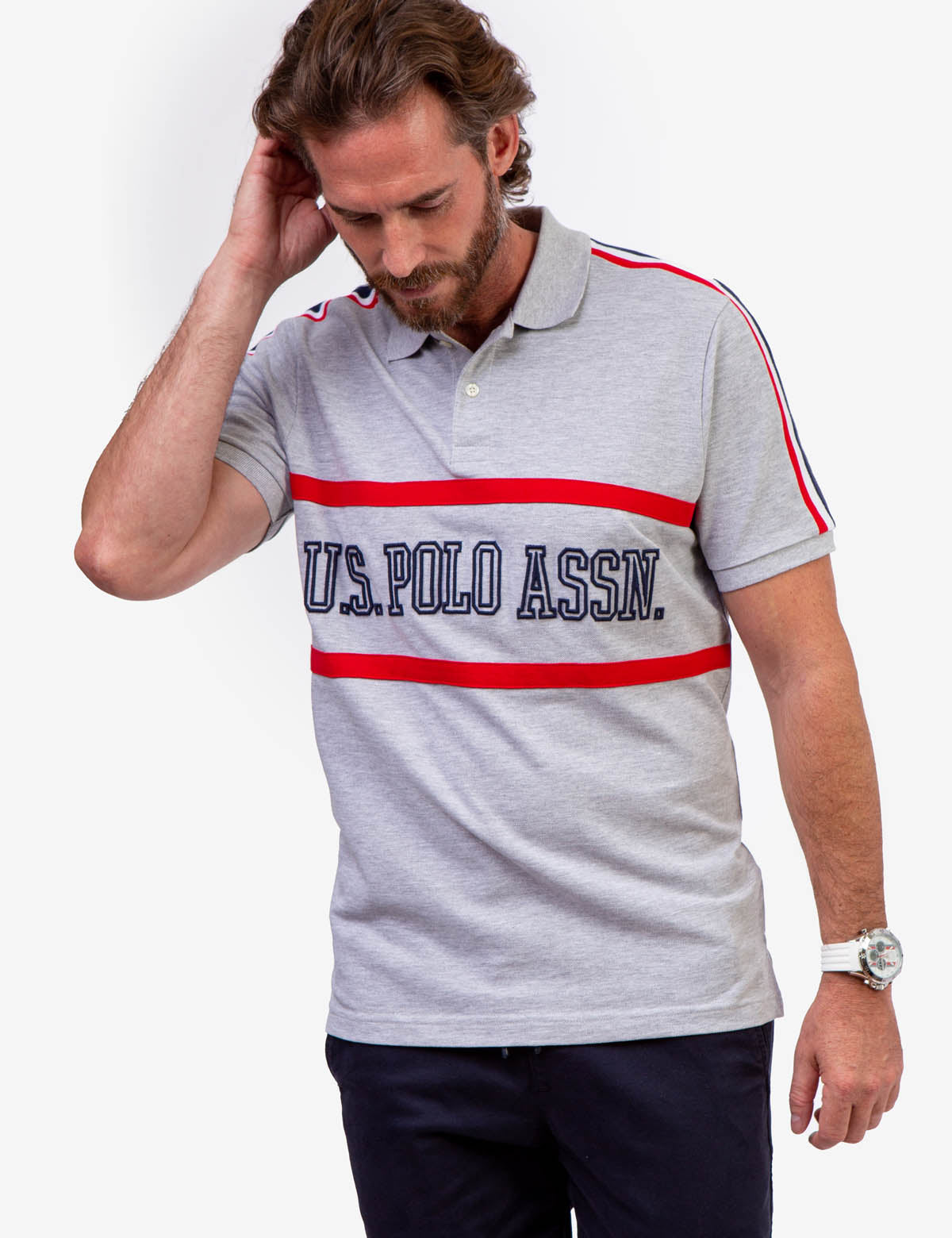 Men's Pique Polo Shirt with Rib Knit Cuffs | U.S. Polo Assn.