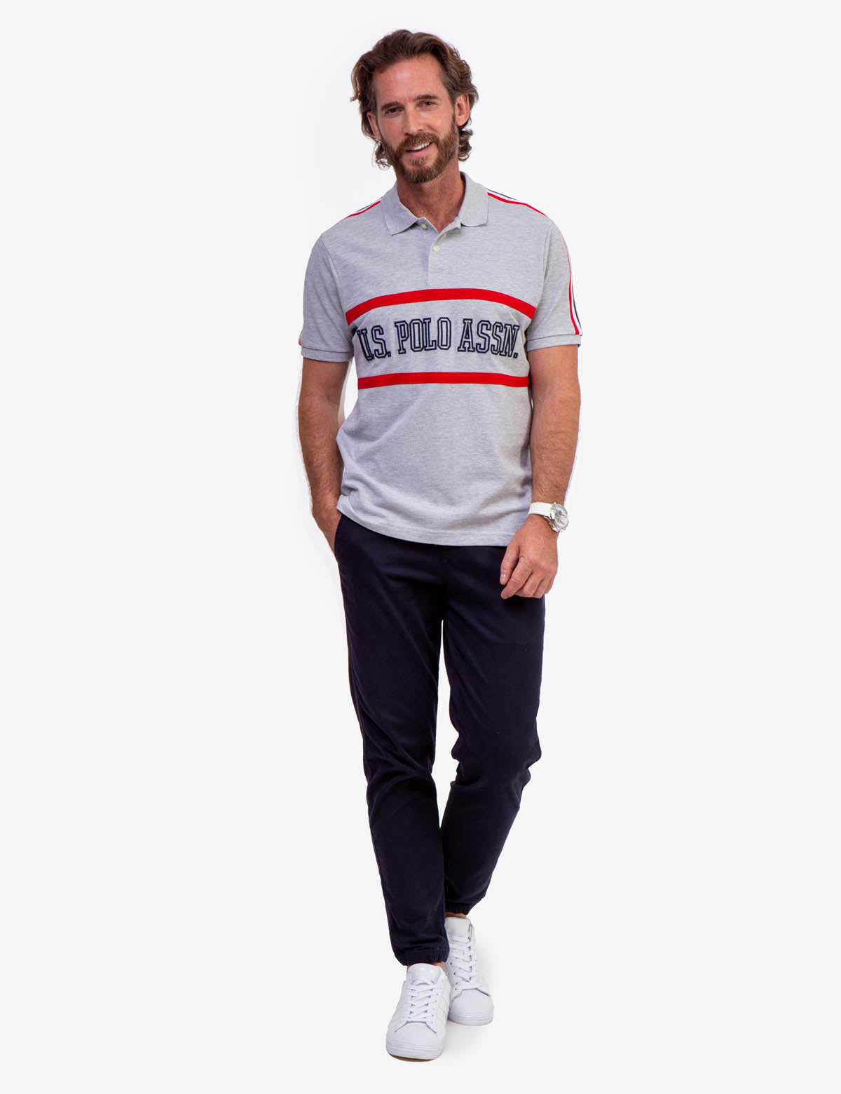 Men's Pique Polo Shirt with Rib Knit Cuffs | U.S. Polo Assn.