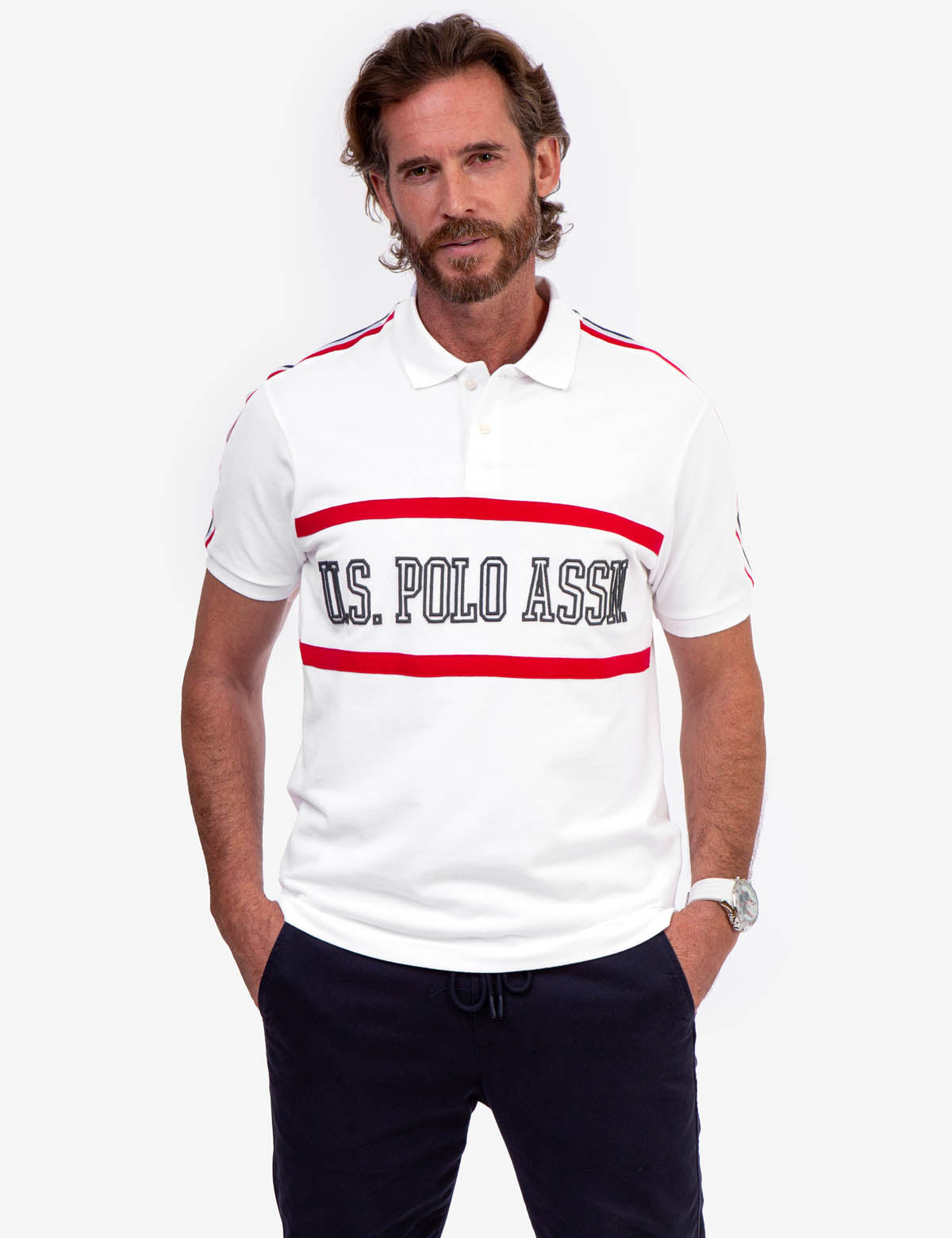 Men's Pique Polo Shirt with Rib Knit Cuffs | U.S. Polo Assn.