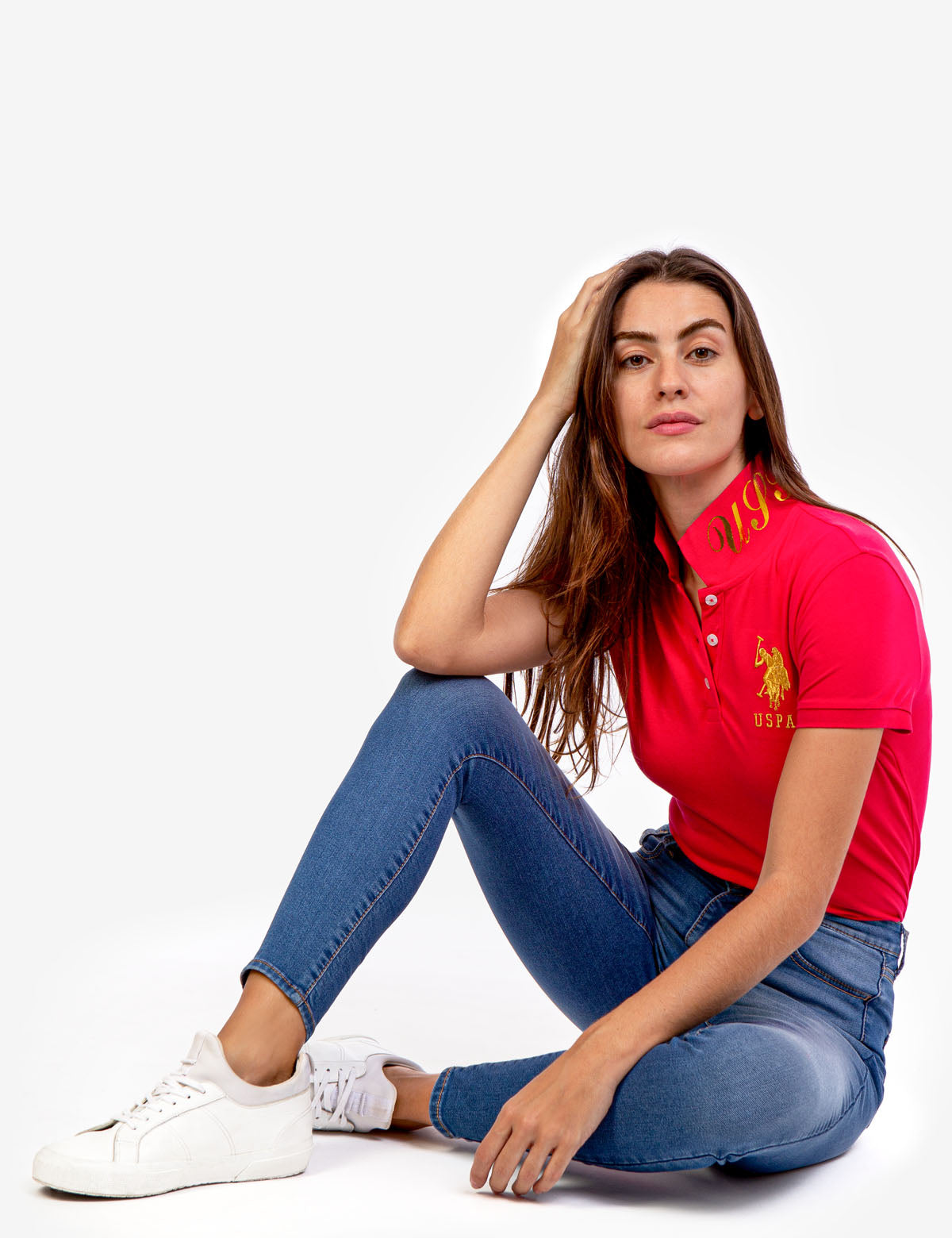 Ultra High Rise Denim Jeans with Zip Fly & Button Closure