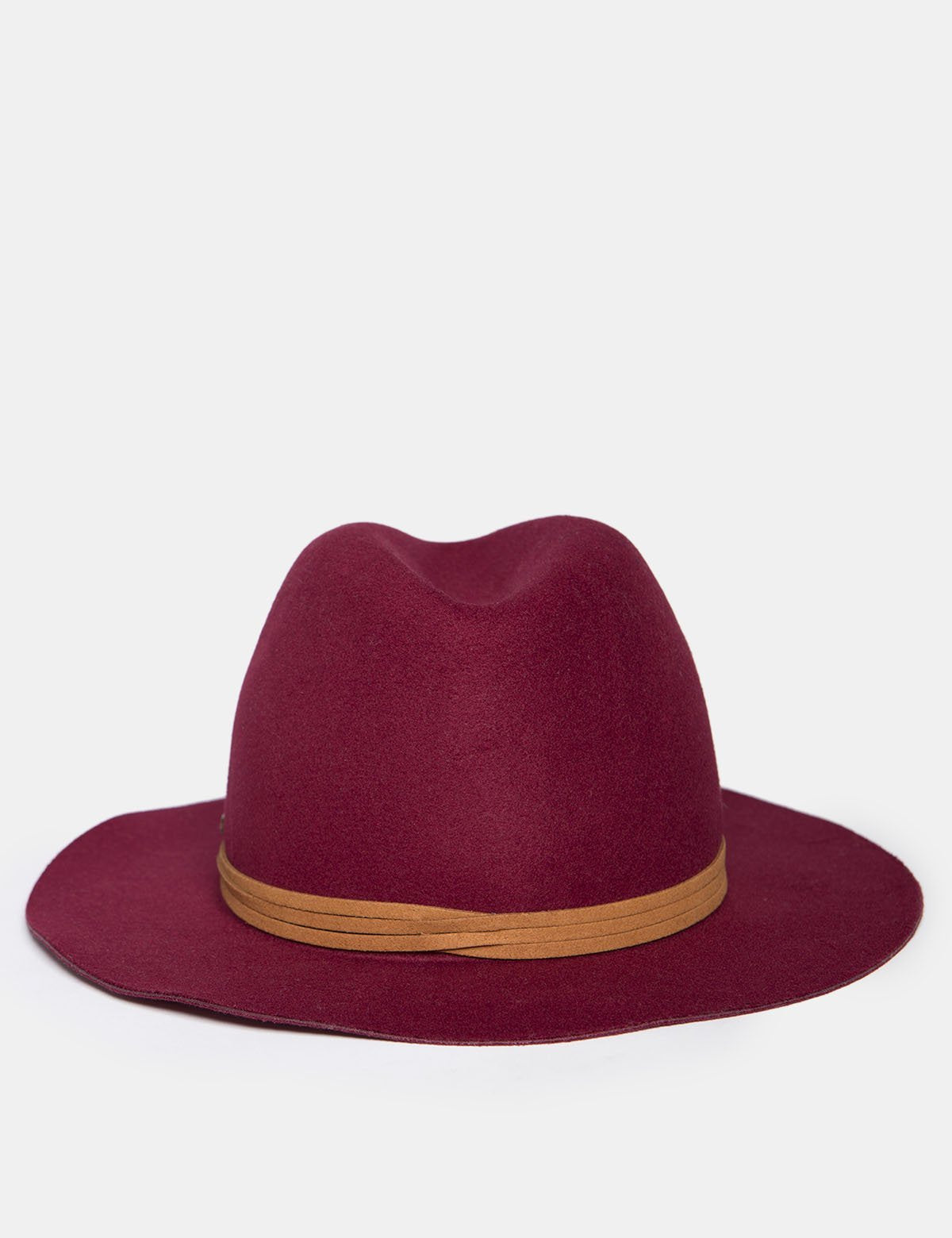 Ultra Suede Fedora Hat with Wide Brim | Metal Pin Detail
