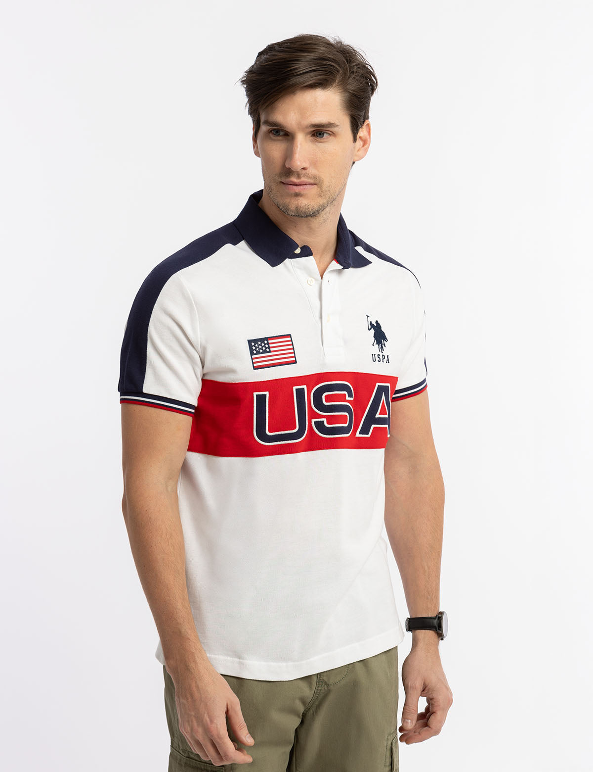Color Block Pique Polo Shirt for Men | USA Made