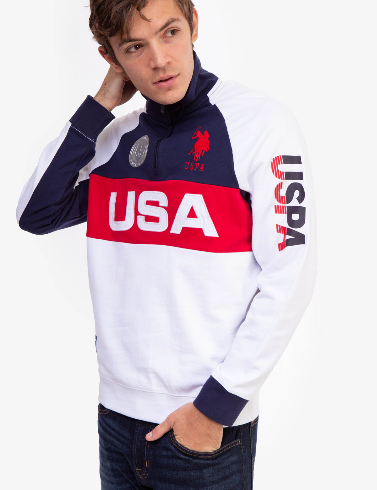 Colorblock Quarter Zip Pullover | USA Style