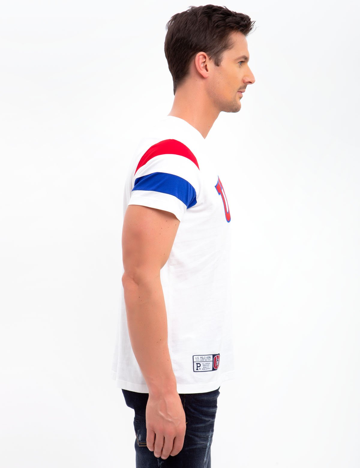 USA Graphic Crew Neck T-Shirt | Patriotic Red White Blue Cotton