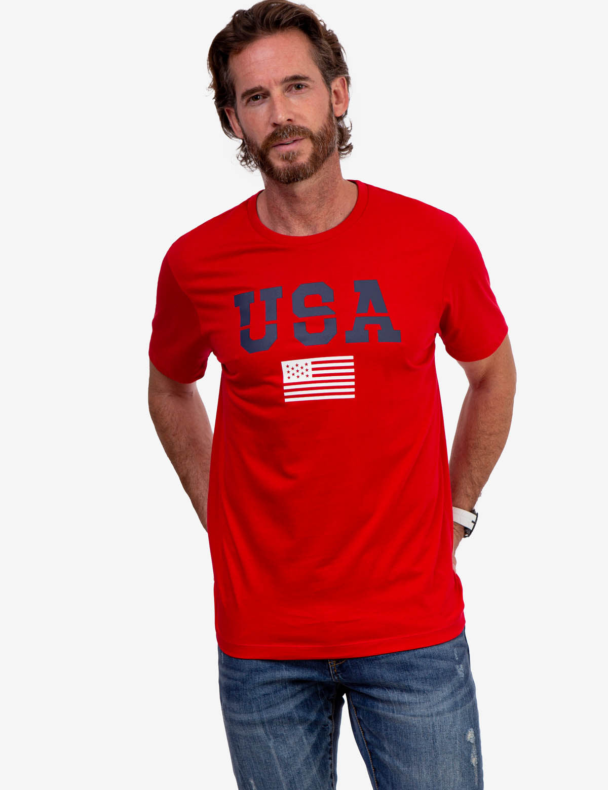USA Flag Graphic T-Shirt | Patriotic Crew Neck Tee