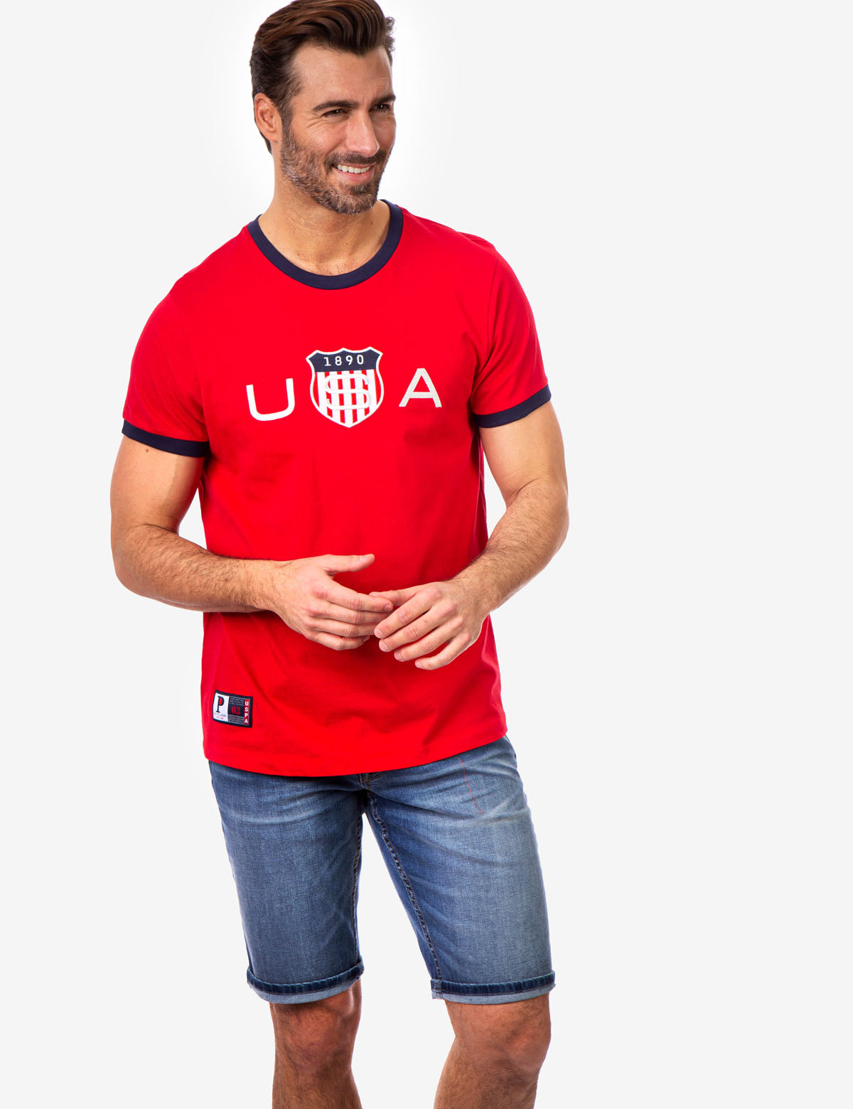 USA Logo Crew Neck T-Shirt with Contrast Trim & USPA Stitching