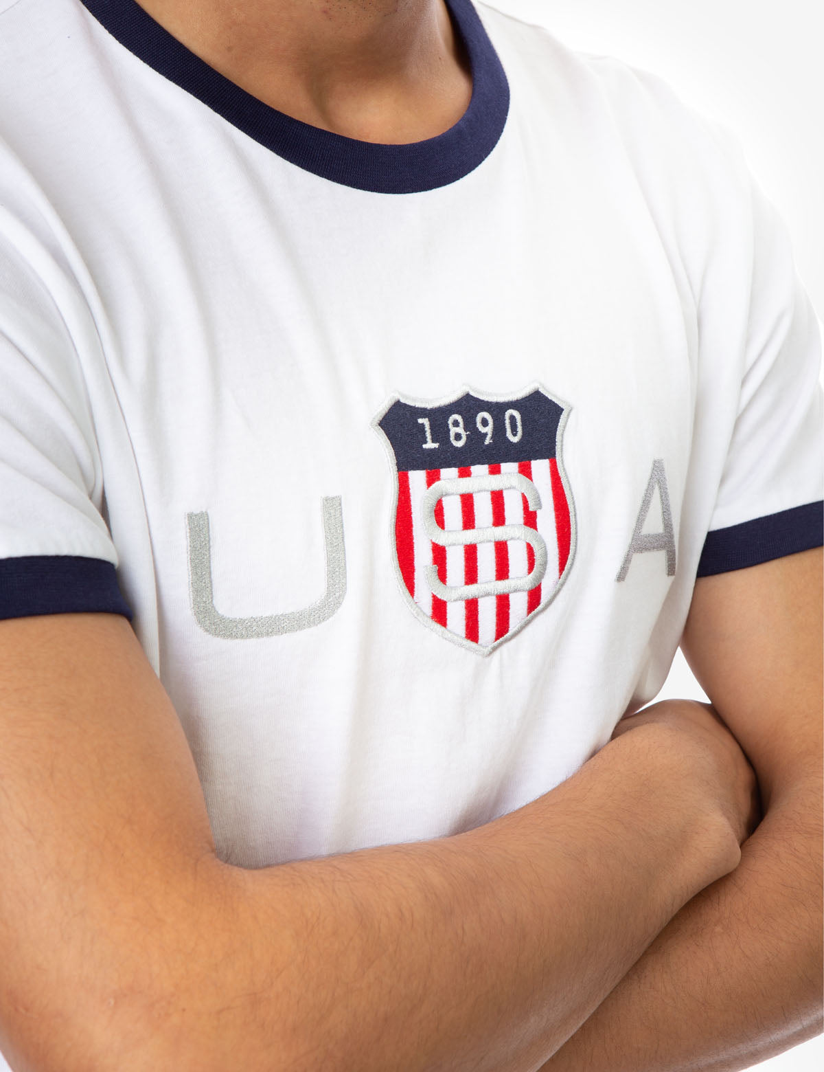 USA Logo Crew Neck T-Shirt with Contrast Trim & USPA Stitching