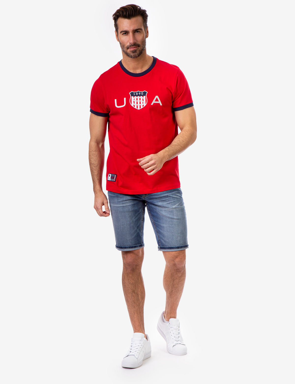 USA Logo Crew Neck T-Shirt with Contrast Trim & USPA Stitching