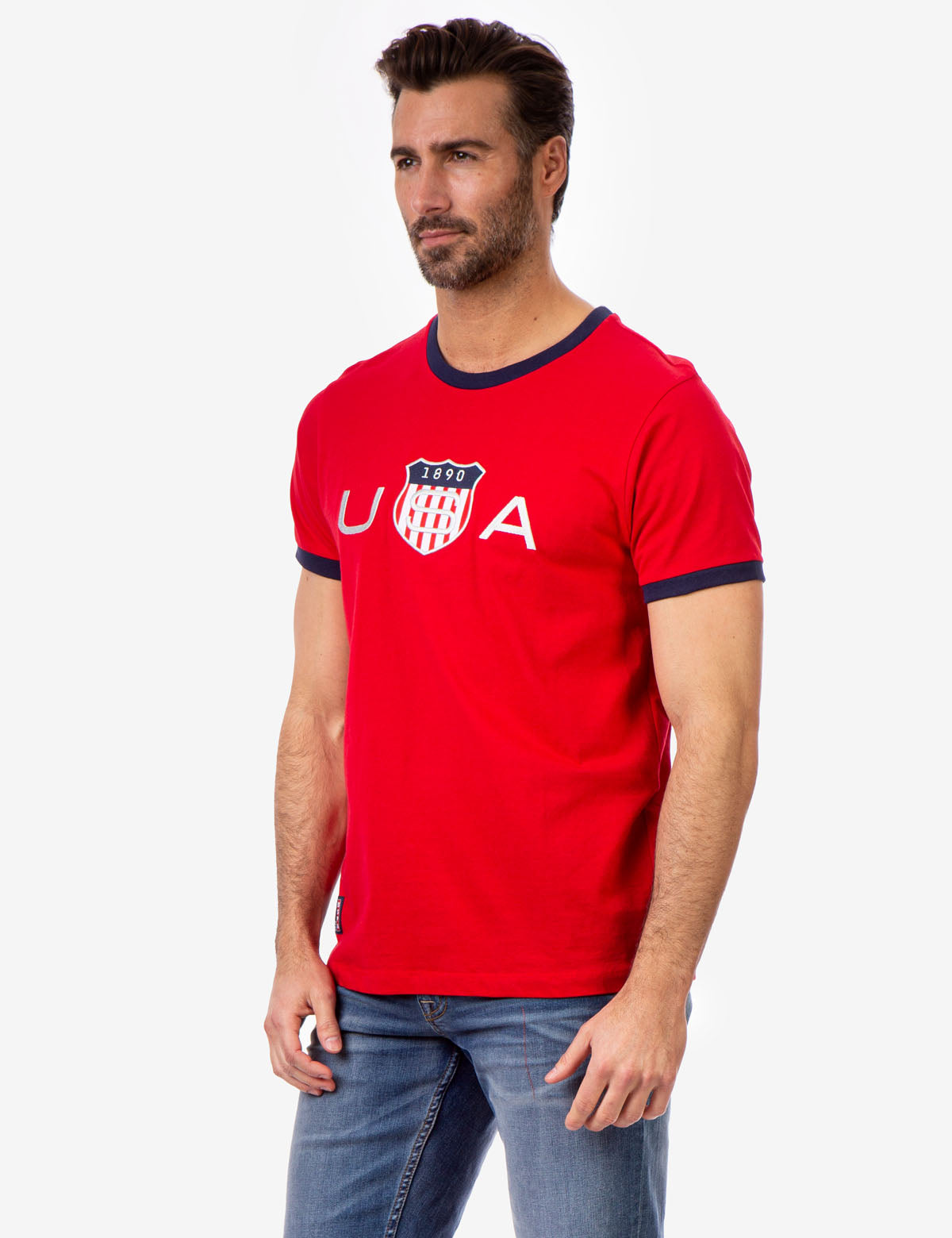 USA Logo Crew Neck T-Shirt with Contrast Trim & USPA Stitching
